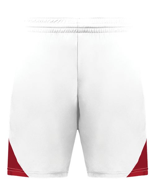 Augusta Sportswear Youth Step-Back Basketball Shorts - White/ Red