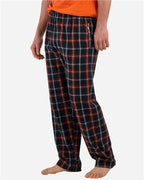 Boxercraft Men's Harley Flannel Pants (Part 1 of 5) - Black/ Orange/ White Plaid