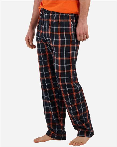 Boxercraft Men's Harley Flannel Pants (Part 1 of 5) - Black/ Orange/ White Plaid