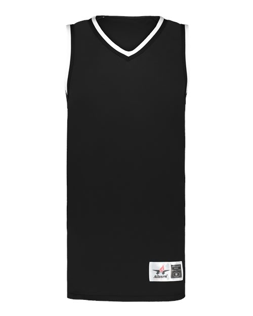 Alleson Athletic Men's Retro Basketball Jersey - Black/ Black/ White