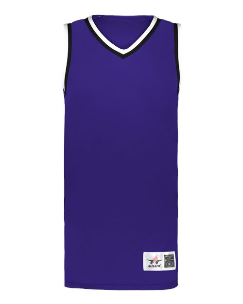 Alleson Athletic Men's Retro Basketball Jersey - Purple/ Black/ White