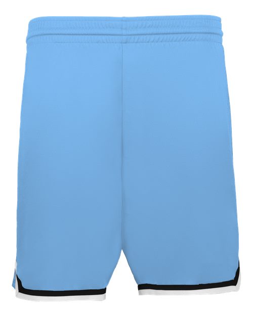 Alleson Athletic Men's Retro Basketball Shorts - Columbia Blue/ Black/ White