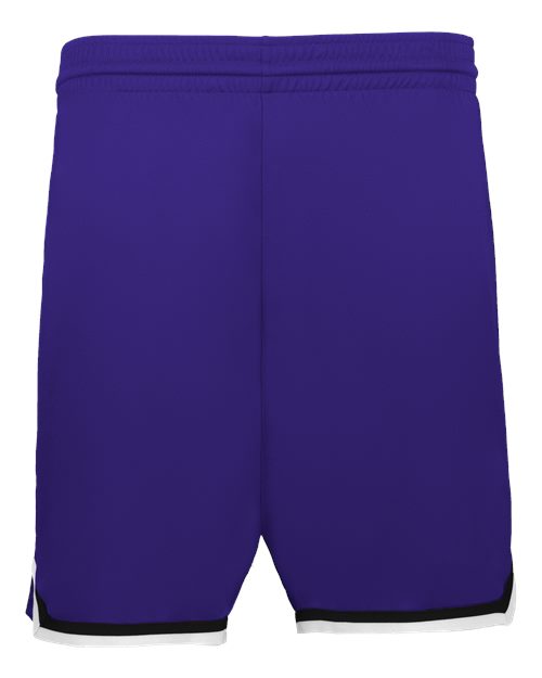 Alleson Athletic Men's Retro Basketball Shorts - Purple/ Black/ White