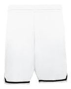 Alleson Athletic Men's Retro Basketball Shorts - White/ Black/ White