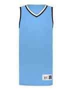 Alleson Athletic Youth Retro Basketball Jersey - Columbia Blue/ Black/ White