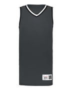 Alleson Athletic Youth Retro Basketball Jersey - Graphite/ Black/ White