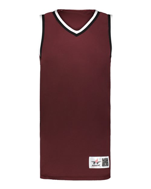 Alleson Athletic Youth Retro Basketball Jersey - Maroon/ Black/ White