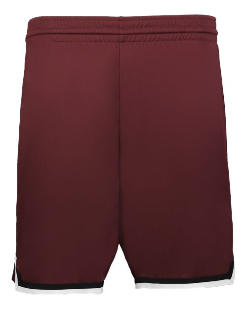 Alleson Athletic Youth Retro Basketball Shorts - Maroon/ Black/ White