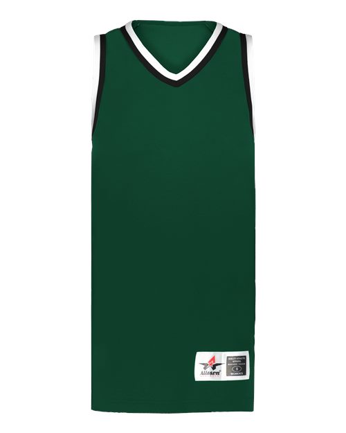 Alleson Athletic Women's Retro Basketball Jersey - Forest/ Black/ White
