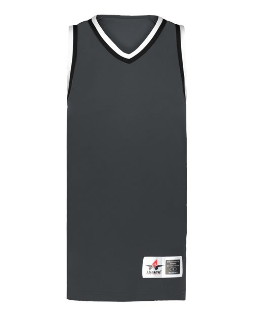 Alleson Athletic Women's Retro Basketball Jersey - Graphite/ Black/ White
