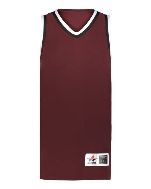 Alleson Athletic Women's Retro Basketball Jersey - Maroon/ Black/ White