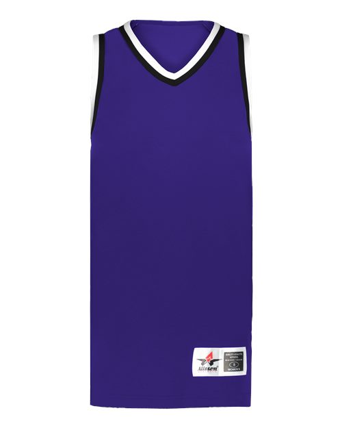 Alleson Athletic Women's Retro Basketball Jersey - Purple/ Black/ White