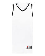 Alleson Athletic Women's Retro Basketball Jersey - White/ Black/ White