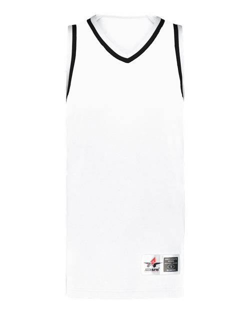 Alleson Athletic Women's Retro Basketball Jersey - White/ Black/ White
