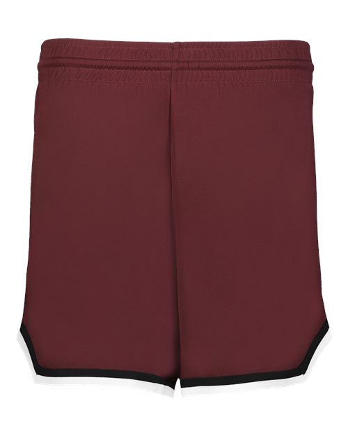 Alleson Athletic Women's Retro Basketball Shorts - Maroon/ Black/ White