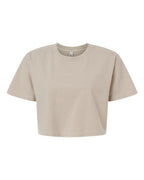 American Apparel Women's Heavyweight Cotton Garment-Dyed Boxy Cropped Tee - Faded Bone
