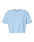 American Apparel Women's Heavyweight Cotton Garment-Dyed Boxy Cropped Tee - Faded Powder Blue