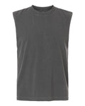American Apparel Unisex Heavyweight Cotton Garment-Dyed Boxy Muscle Tee - Faded Black
