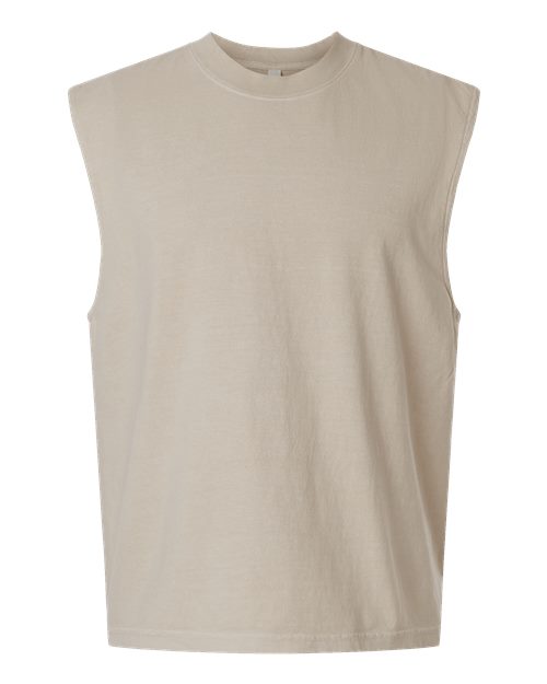 American Apparel Unisex Heavyweight Cotton Garment-Dyed Boxy Muscle Tee - Faded Bone