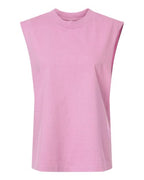 American Apparel Unisex Heavyweight Cotton Garment-Dyed Boxy Muscle Tee - Faded Powder Pink