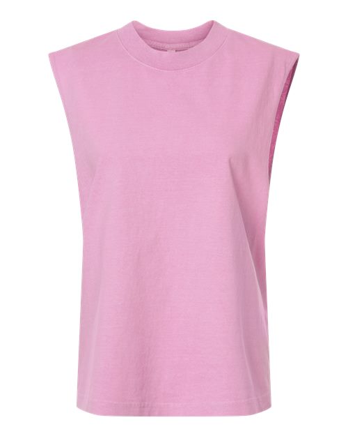 American Apparel Unisex Heavyweight Cotton Garment-Dyed Boxy Muscle Tee - Faded Powder Pink