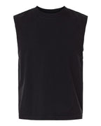 American Apparel Unisex Heavyweight Cotton Garment-Dyed Boxy Muscle Tee - True Black