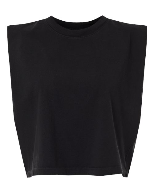 American Apparel Women's Heavyweight Cotton Garment-Dyed Muscle Tee - True Black