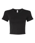 American Apparel Women's Baby Rib Fitted Cropped Tee - Black