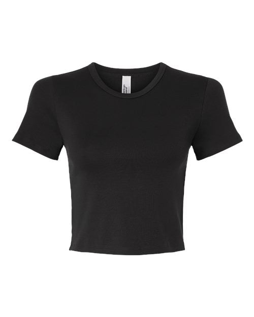 American Apparel Women's Baby Rib Fitted Cropped Tee - Black