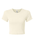 American Apparel Women's Baby Rib Fitted Cropped Tee - Bone