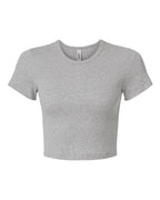 American Apparel Women's Baby Rib Fitted Cropped Tee - Heather Grey