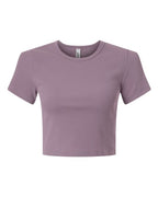 American Apparel Women's Baby Rib Fitted Cropped Tee - Smokey Violet