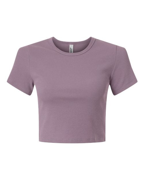 American Apparel Women's Baby Rib Fitted Cropped Tee - Smokey Violet