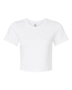 American Apparel Women's Baby Rib Fitted Cropped Tee - White