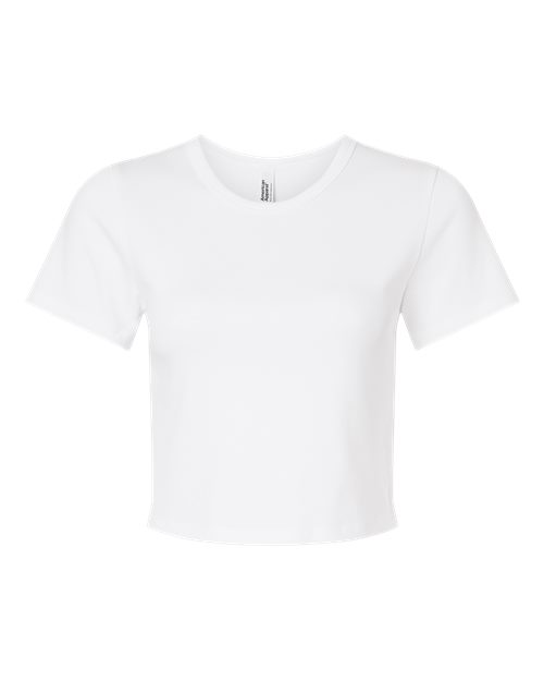 American Apparel Women's Baby Rib Fitted Cropped Tee - White