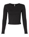 American Apparel Women's Baby Rib Long Sleeve Fitted Tee - Black