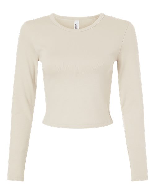 American Apparel Women's Baby Rib Long Sleeve Fitted Tee - Bone