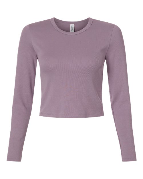 American Apparel Women's Baby Rib Long Sleeve Fitted Tee - Smokey Violet