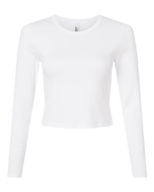 American Apparel Women's Baby Rib Long Sleeve Fitted Tee - White