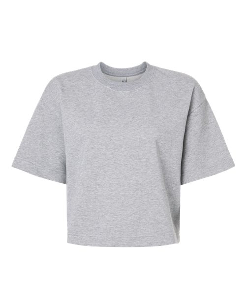 American Apparel Women's French Terry Mid-Length Boxy Top - Heather Grey