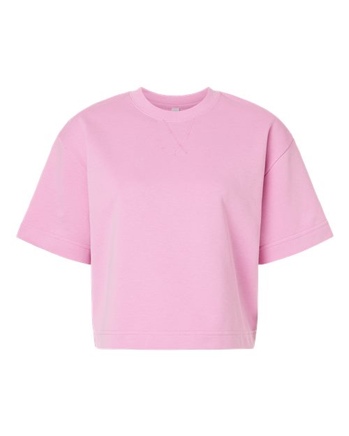 American Apparel Women's French Terry Mid-Length Boxy Top - Powder Pink