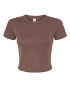 BELLA + CANVAS Women's Micro Rib Baby Tee - Solid Cocoa Blend