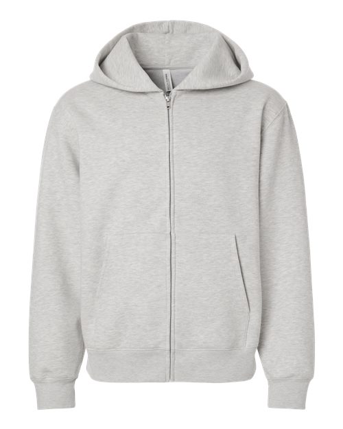 BELLA + CANVAS Unisex 10 oz Full-Zip Hoodie Sweatshirt - Vintage Heather Grey