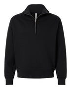 BELLA + CANVAS Unisex 10 oz Quarter-Zip Pullover Sweatshirt - Black