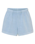 BELLA + CANVAS Women's Garment-Dyed Shorts - Light Washed Denim