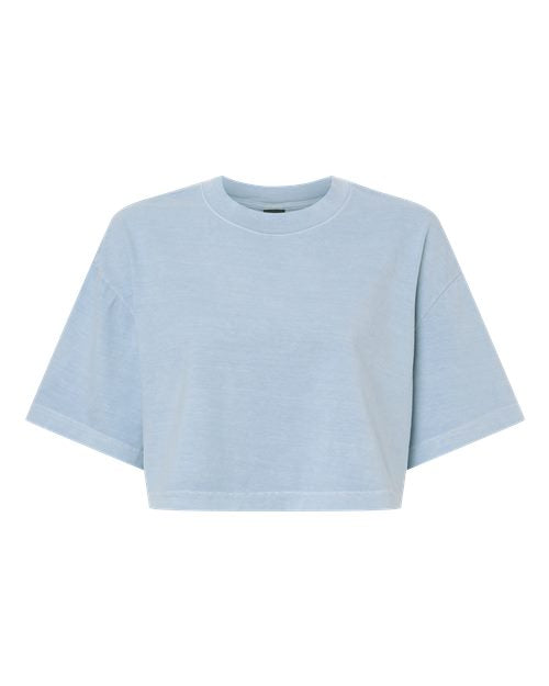 BELLA + CANVAS Women's Garment-Dyed Cropped Tee - Light Washed Denim