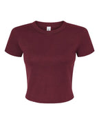 BELLA + CANVAS Women's Micro Rib Baby Tee - Solid Maroon Blend