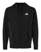 Adidas Men's Game & Go Fleece Full-Zip Hooded Sweatshirt - Black