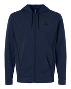 Adidas Men's Game & Go Fleece Full-Zip Hooded Sweatshirt - Team Navy Blue
