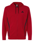 Adidas Men's Game & Go Fleece Full-Zip Hooded Sweatshirt - Team Power Red